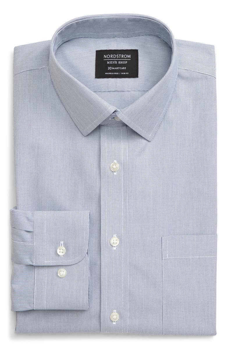 NORDSTROM MEN'S SHOP Smartcare<sup>™</sup> Trim Fit Stripe Dress Shirt, Main, color, 