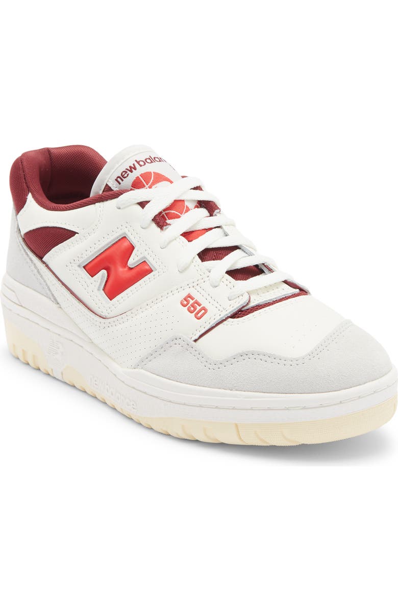 New Balance 550 Basketball Sneaker, Main, color, Sea Salt/ True Red