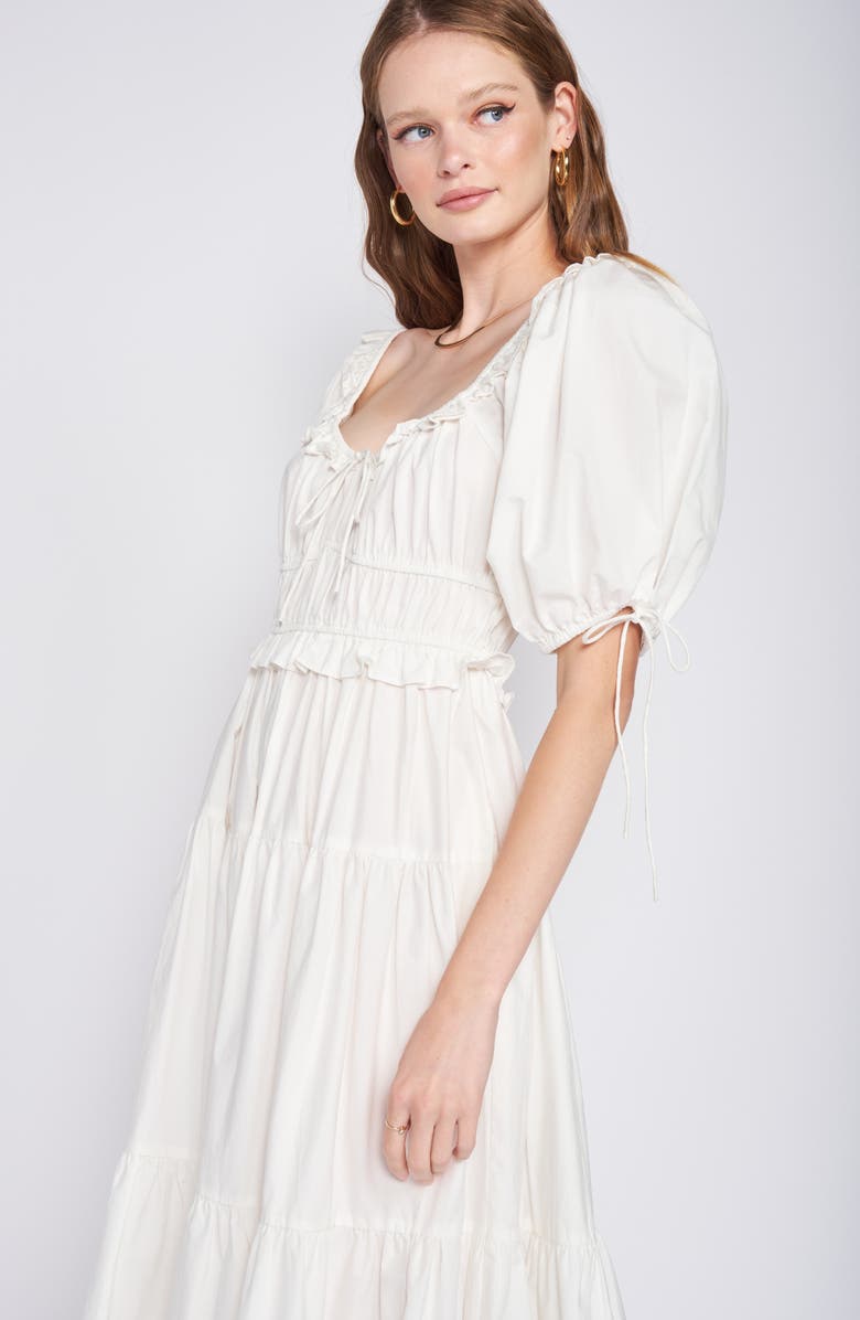 En Saison Poplin Tiered Cotton Midi Dress, Alternate, color, 