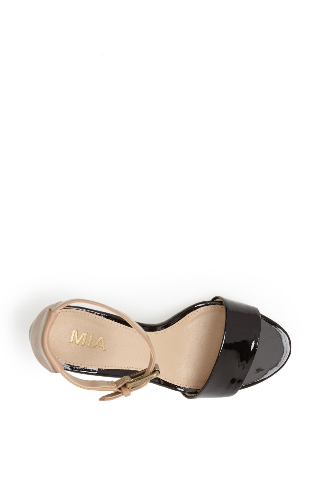 'Fiona' Colorblock Wedge Sandal, Alternate, color, BLACK