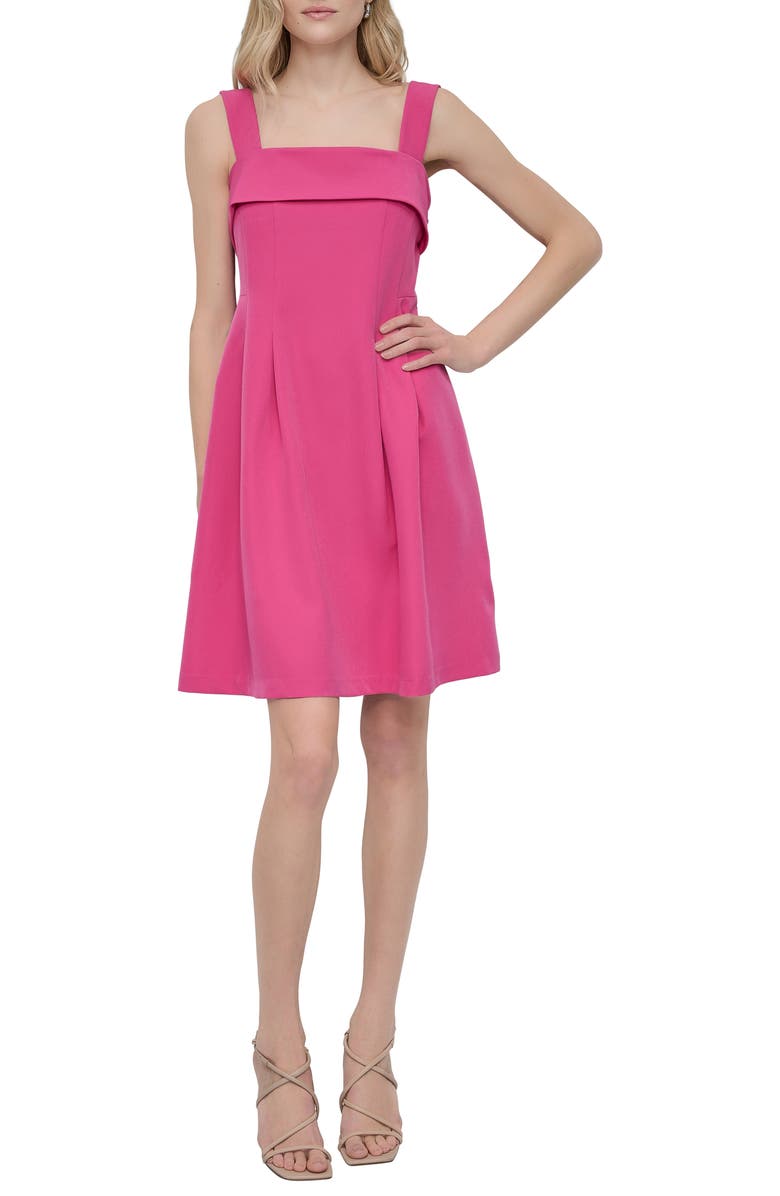 DKNY Sleeveless Fit & Flare Sundress, Main, color, Vivid Pink