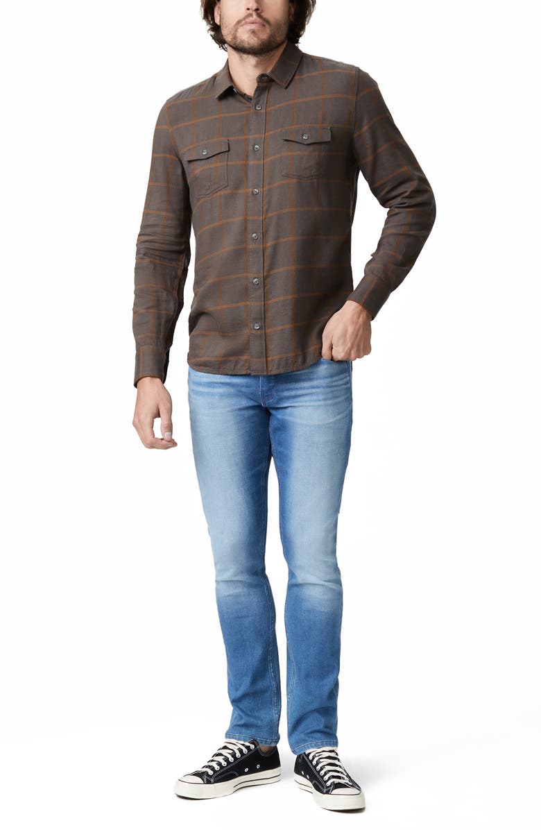 PAIGE Everett Plaid Flannel Button-Up Shirt, Alternate, color,