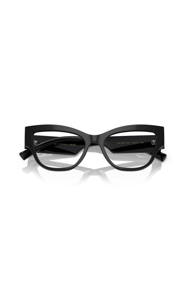 Dolce&Gabbana 53mm Cat Eye optical glasses, Alternate, color, Black