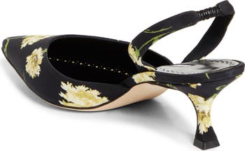 Carolyne Floral Pointed Toe Slingback Pump