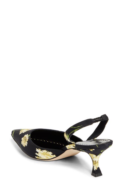 MANOLO BLAHNIK MANOLO BLAHNIK CAROLYNE FLORAL POINTED TOE SLINGBACK PUMP