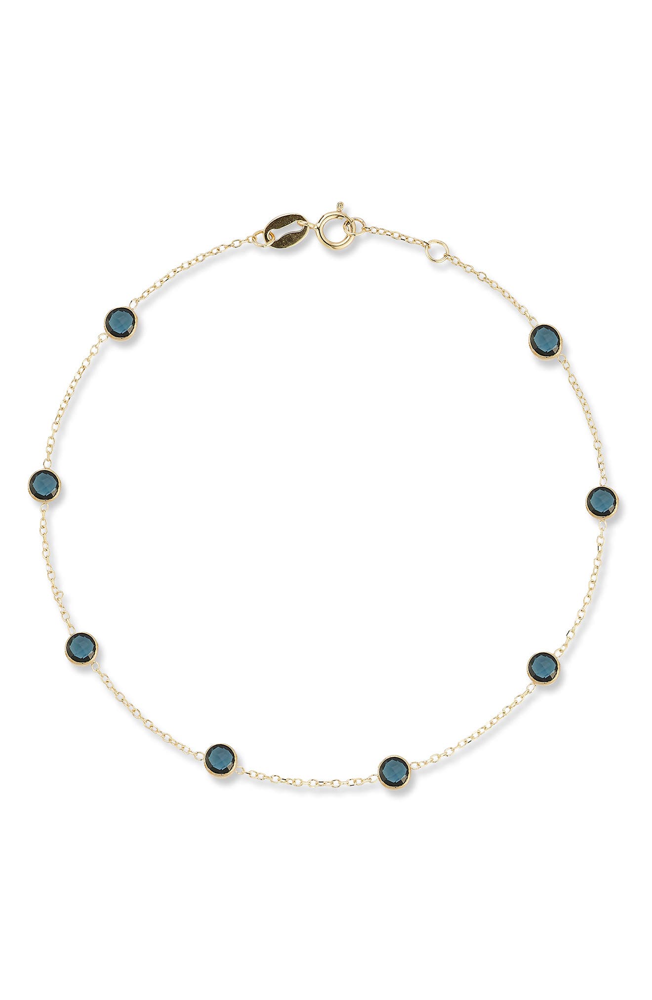 Ember Fine Jewelry 14K Gold Station Anklet