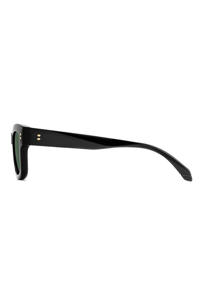 49mm Small Polarized Rectangular Sunglasses, Alternate, color, BLACK/ GREEN PZ