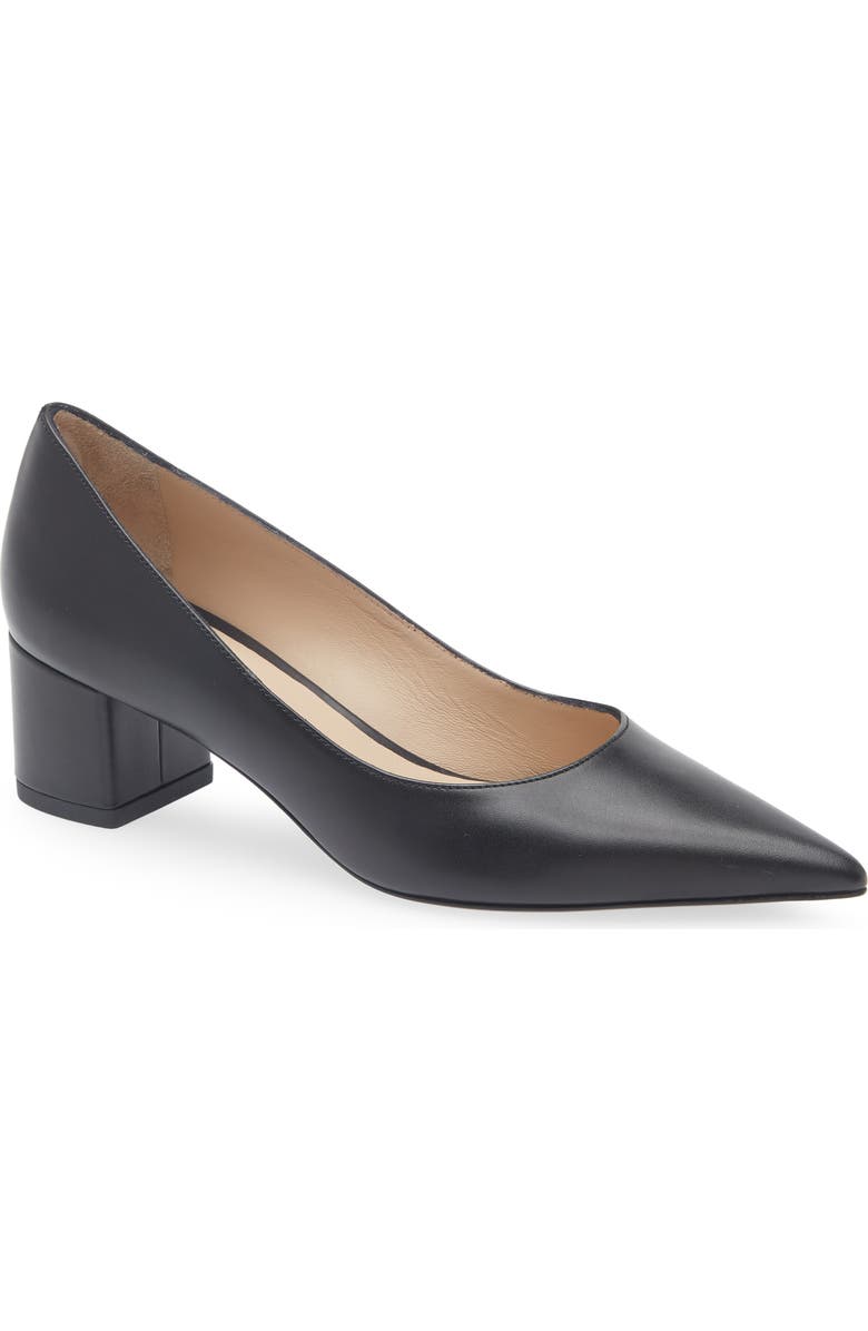 Stuart Weitzman Stuart Power 50 Block Heel Pump, Main, color, Black Smooth Calf