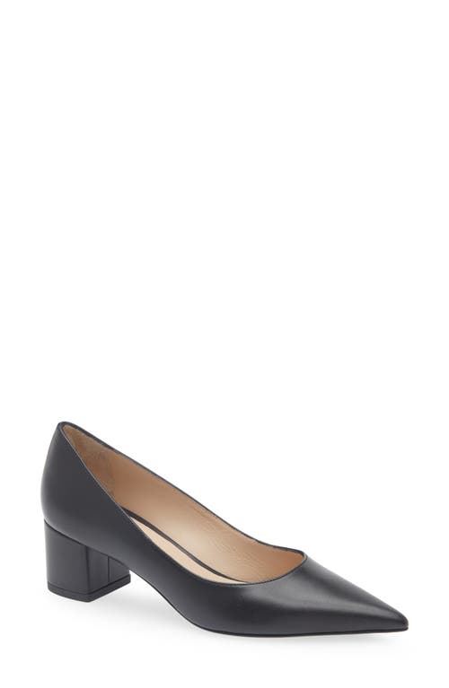 Stuart Weitzman Stuart Power 50 Block Heel Pump In Black Smooth Calf