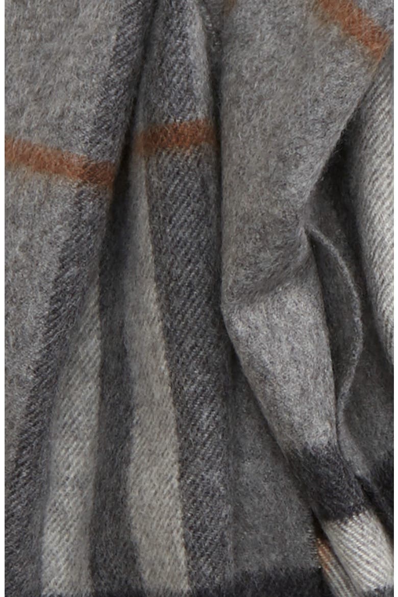 Giant Icon Check Cashmere Scarf, Alternate, color, GREY