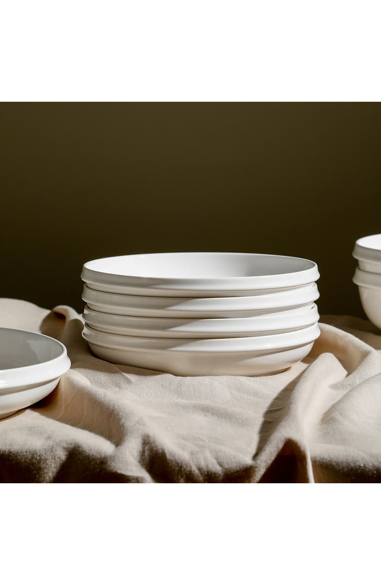 Stone Lain Verso Porcelain 4-Piece Salad Plate Set, Alternate, color, White