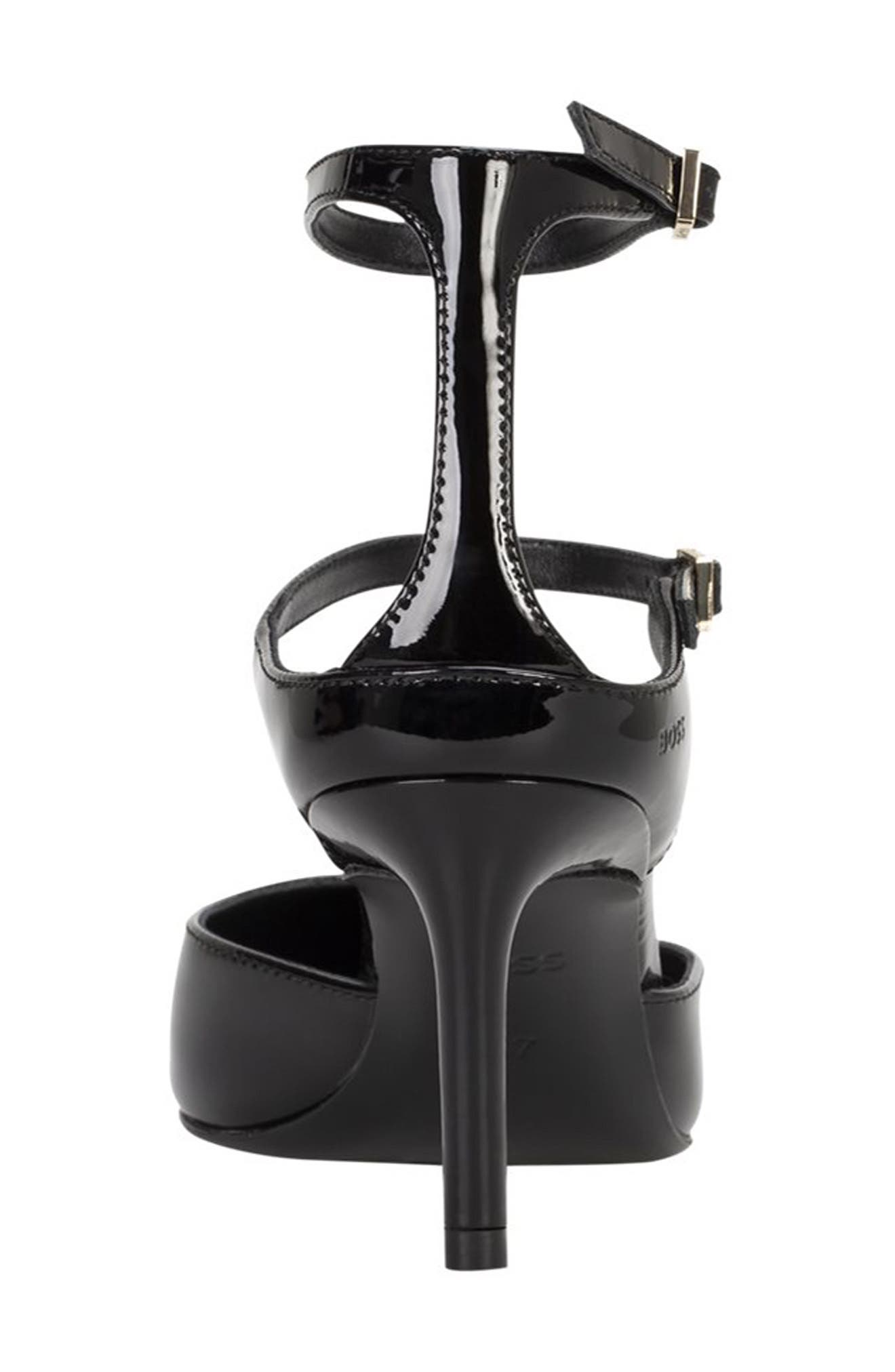 BOSS Gracey Ankle Strap Pointed Toe Pump, Alternate, color, Black