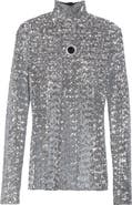 Rabanne Sequin Turtleneck Top