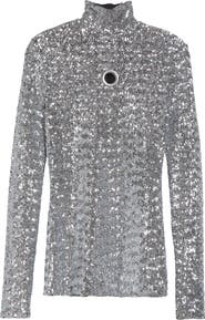Rabanne Sequin Turtleneck Top