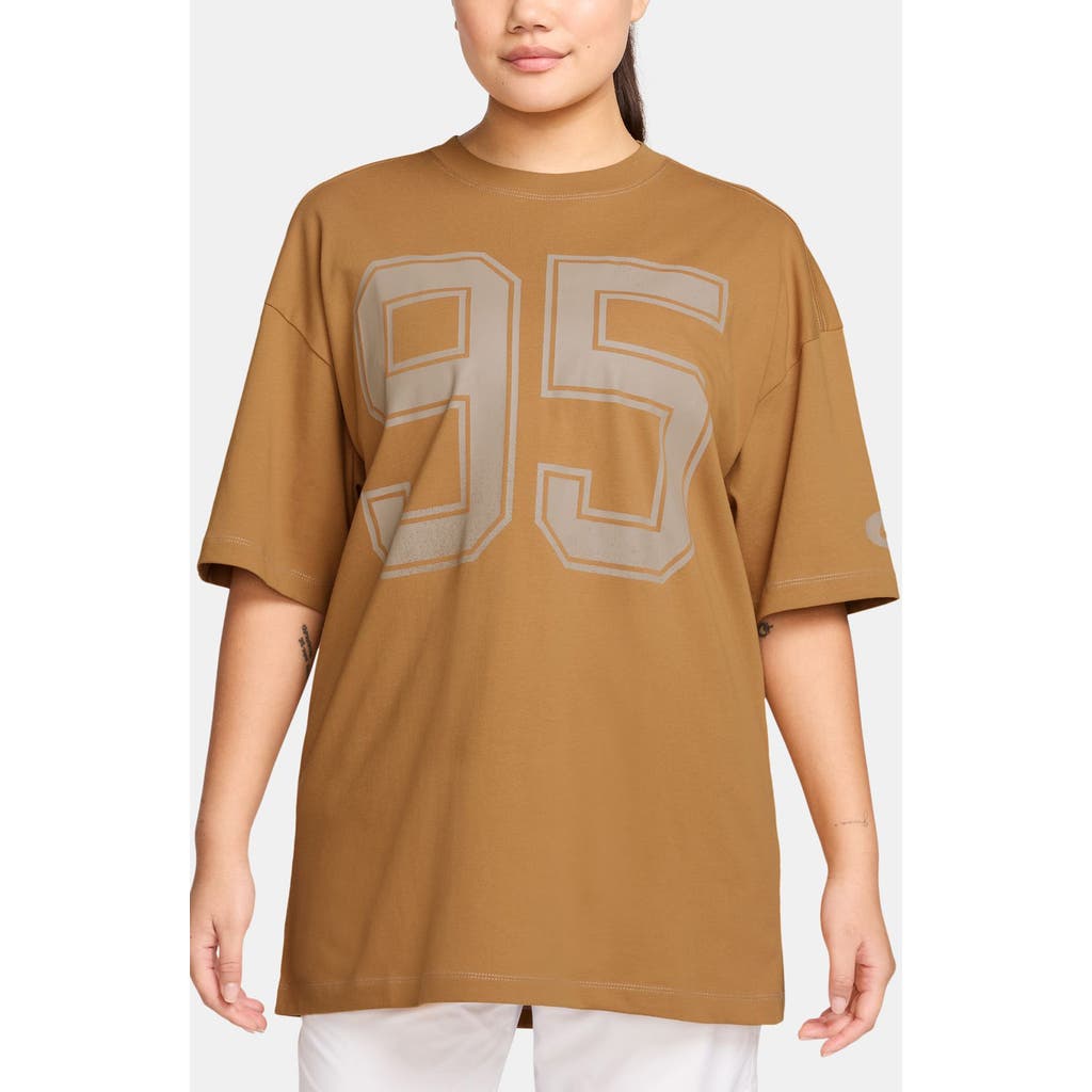 Nike Sportswear Street Oversize Cotton T-shirt In Metallic