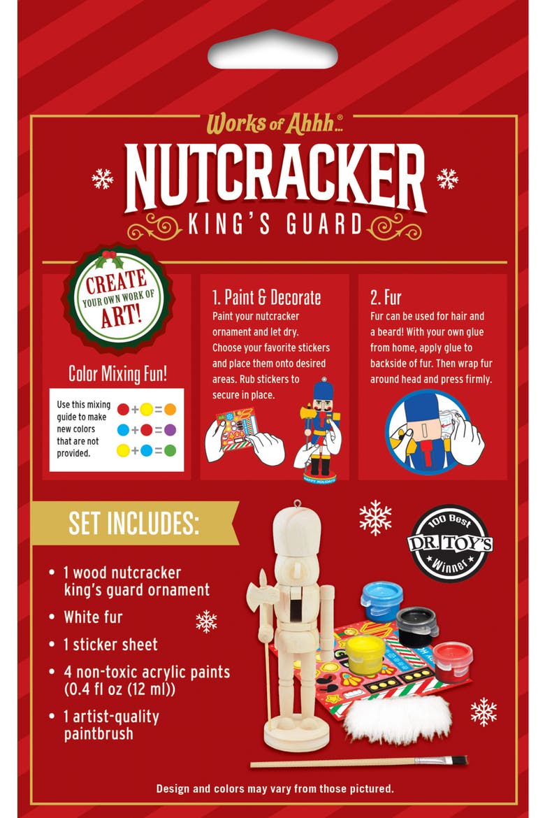 Nutcracker King Guard Ornament Paint Kit, Alternate, color, Multicolor