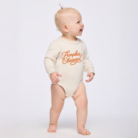 Pumpkin Obsessed Cursive Infant Fleece BodySuit