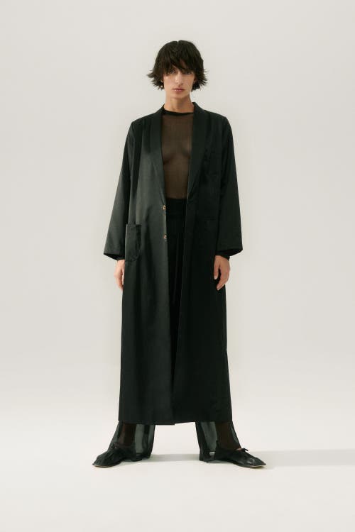 Shop Silk Laundry Weatherproof Long Blazer Black