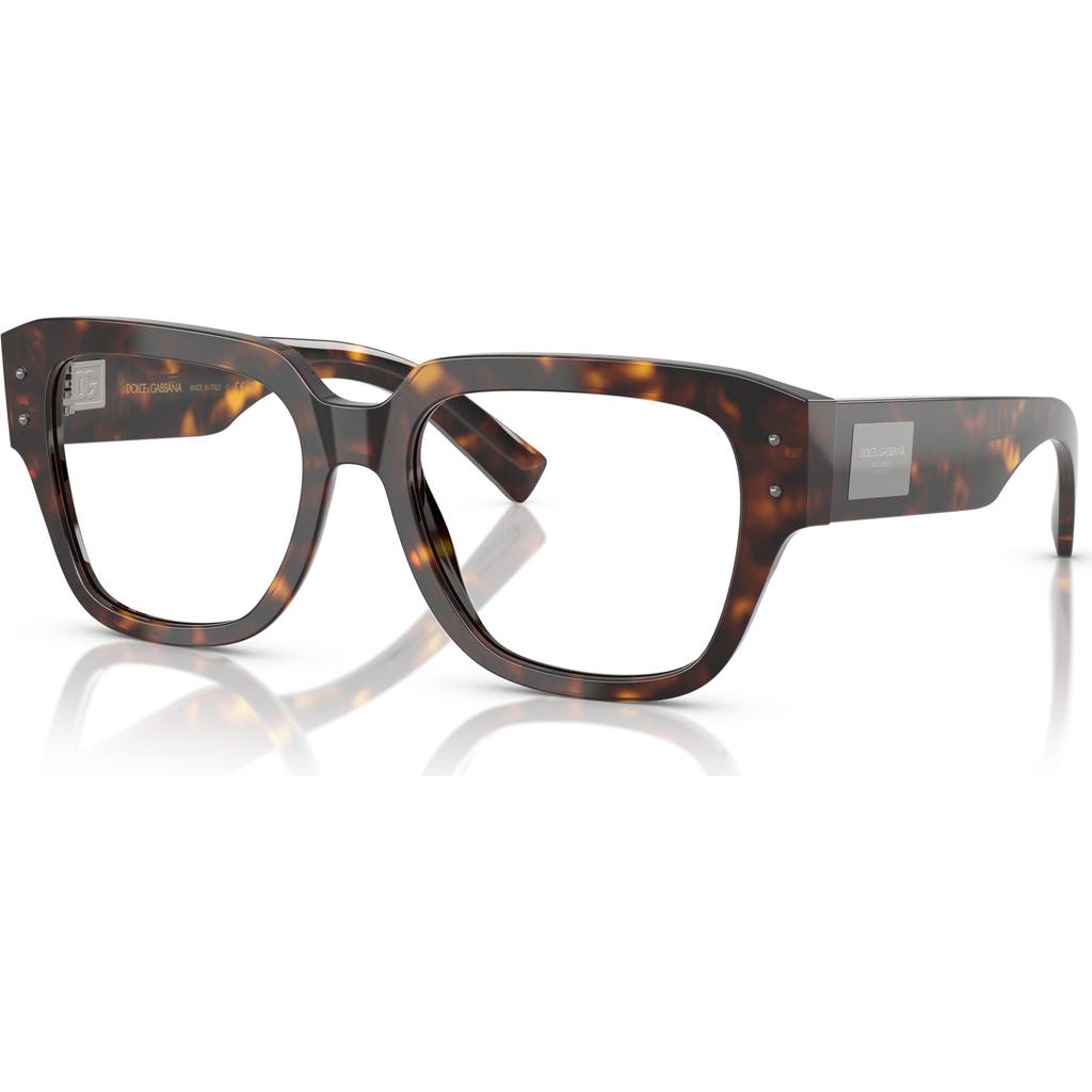 Dolce & Gabbana Dolce&gabbana 52mm Square Optical Glasses In Brown