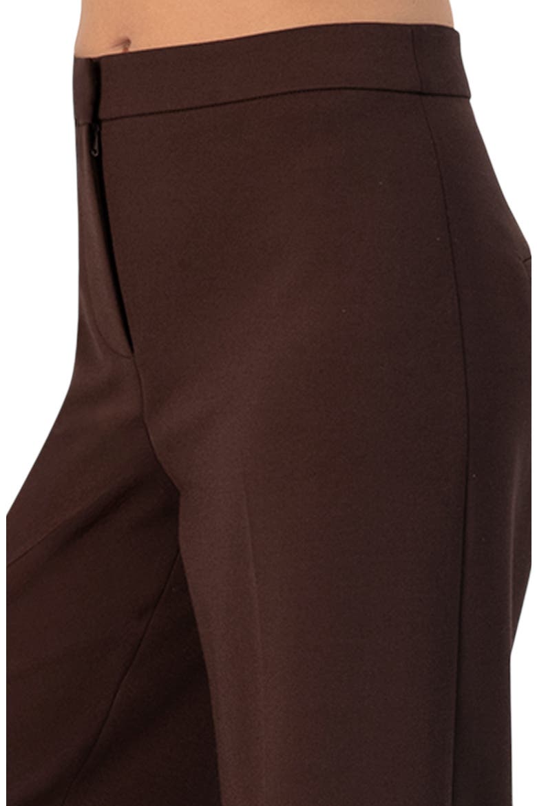 Straight-Leg Culotte Pants with Wide Hem, Alternate, color, Brown