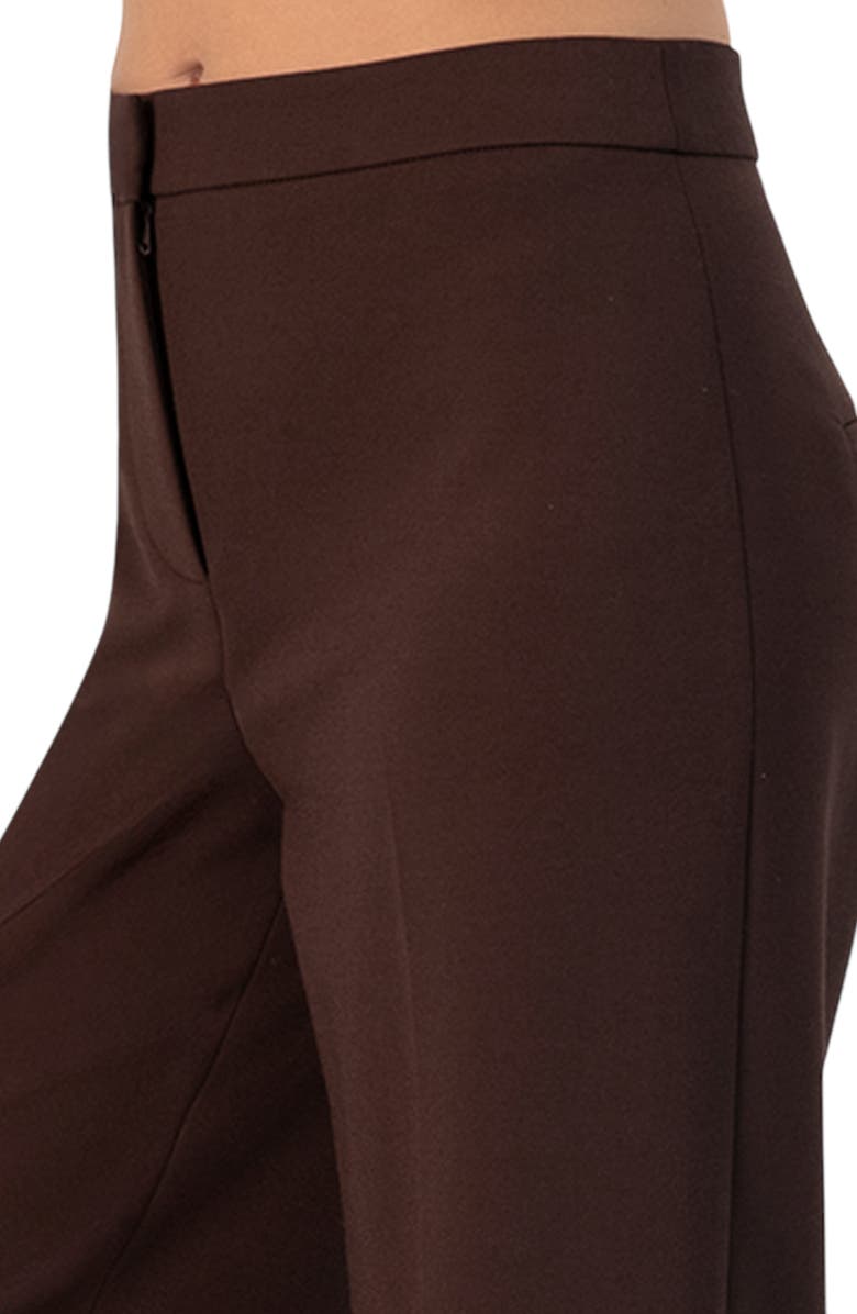 IVONNE Straight-Leg Culotte Pants with Wide Hem, Alternate, color, Brown