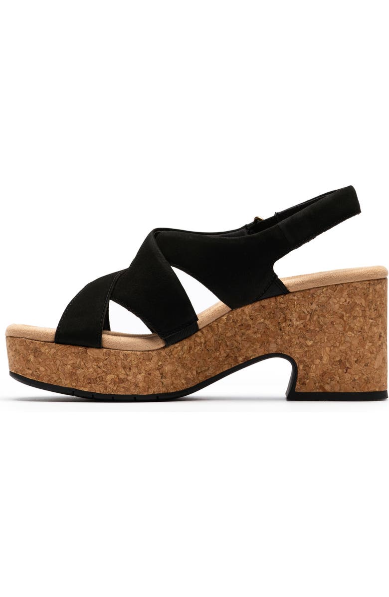Clarks<sup>®</sup> Nerisa Grace Wedge Sandal, Alternate, color, Black Nubuck