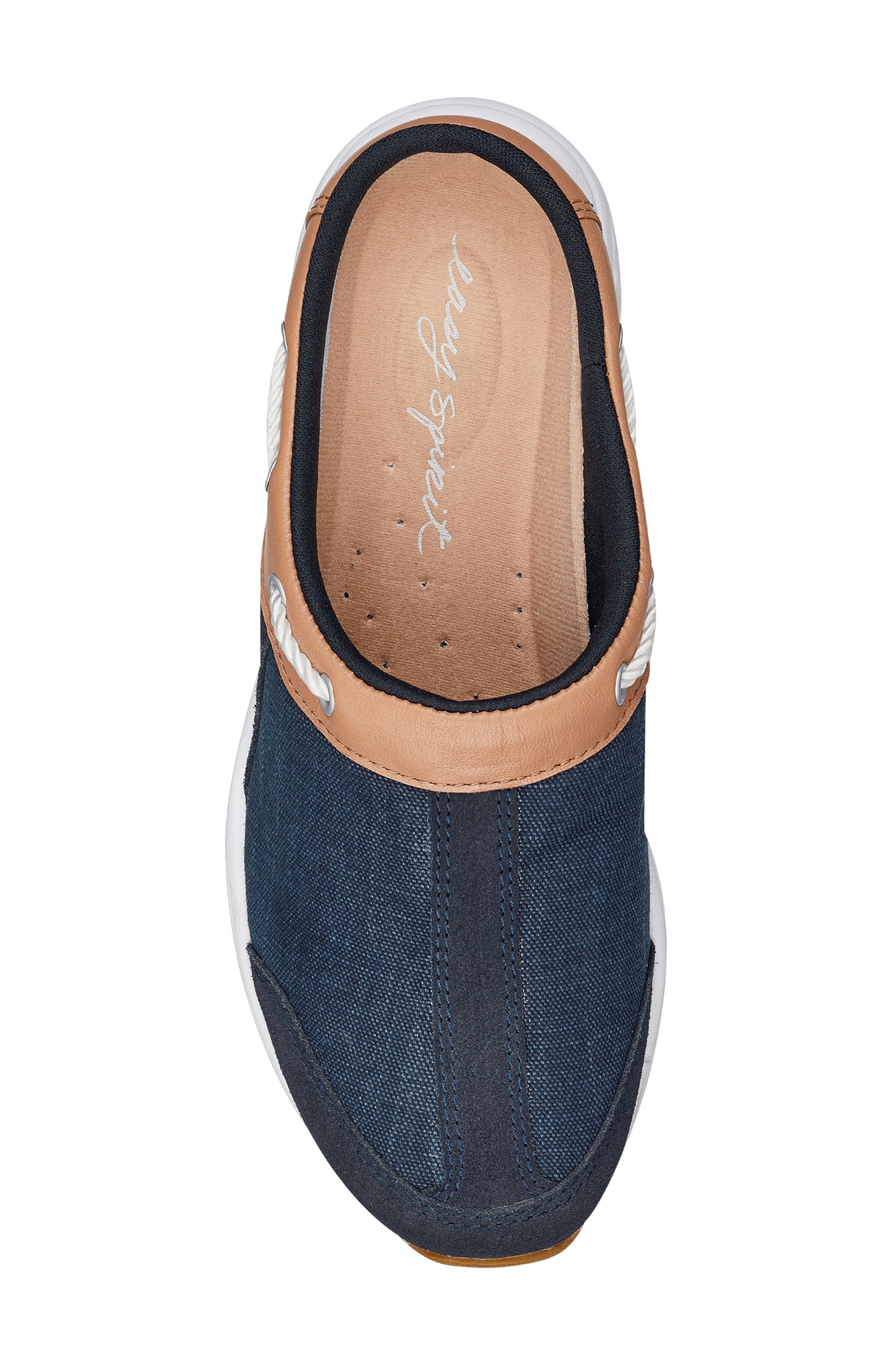 Easy Spirit Travelport Clog, Alternate, color, Navy Suede