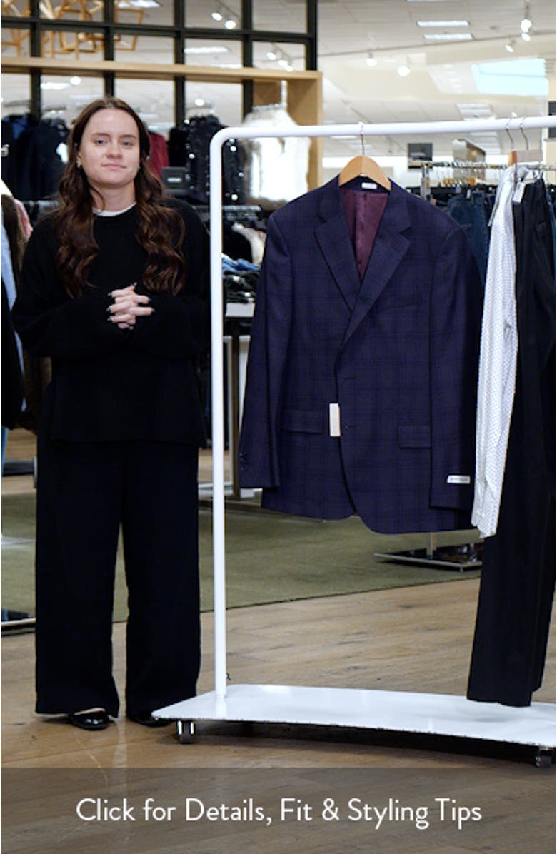 Flynn Classic Fit Purple Windownpane Check Wool Sport Coat, sales video thumbnail