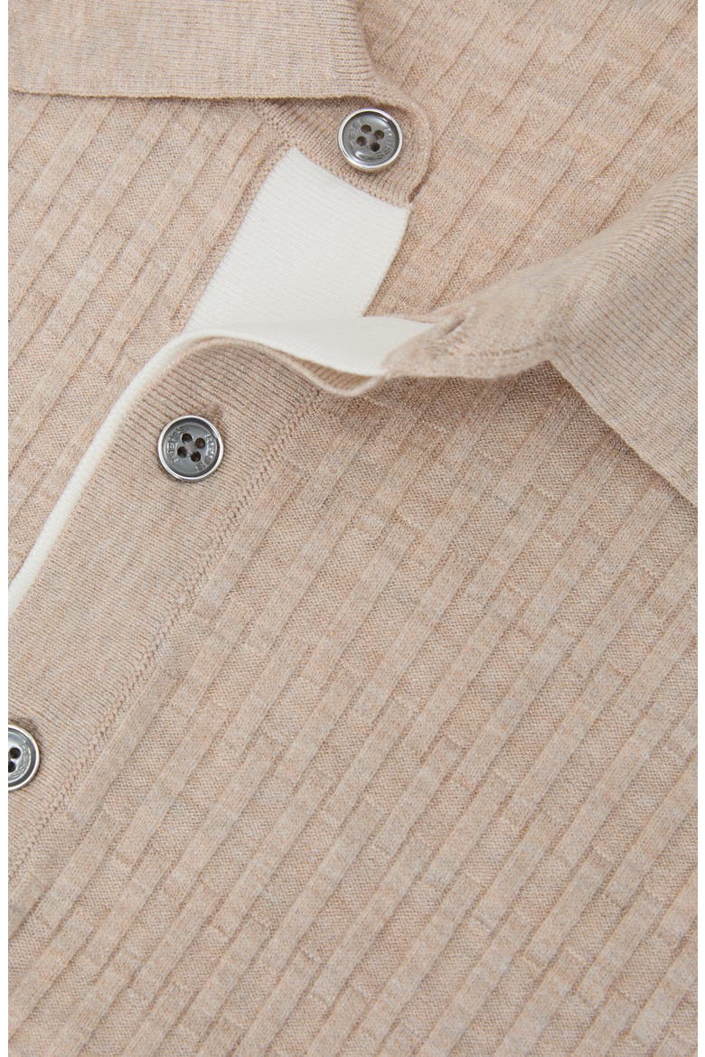 Era Basket Weave Knit Polo Sweater, Alternate, color, OATMEAL BROWN