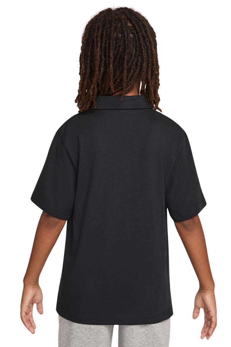 Kids' Sportswear Club Solid Cotton Polo, Alternate, color, BLACK/ WHITE