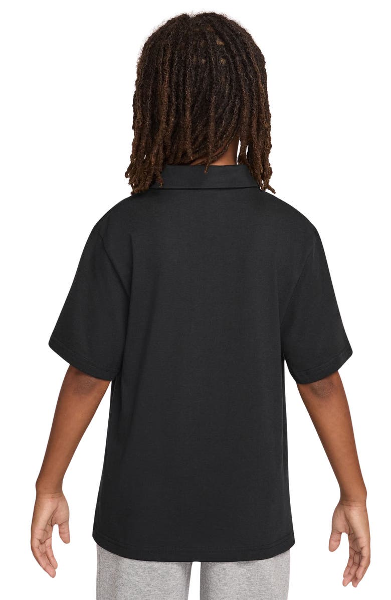 Nike Kids' Sportswear Club Solid Cotton Polo, Alternate, color, Black/ White