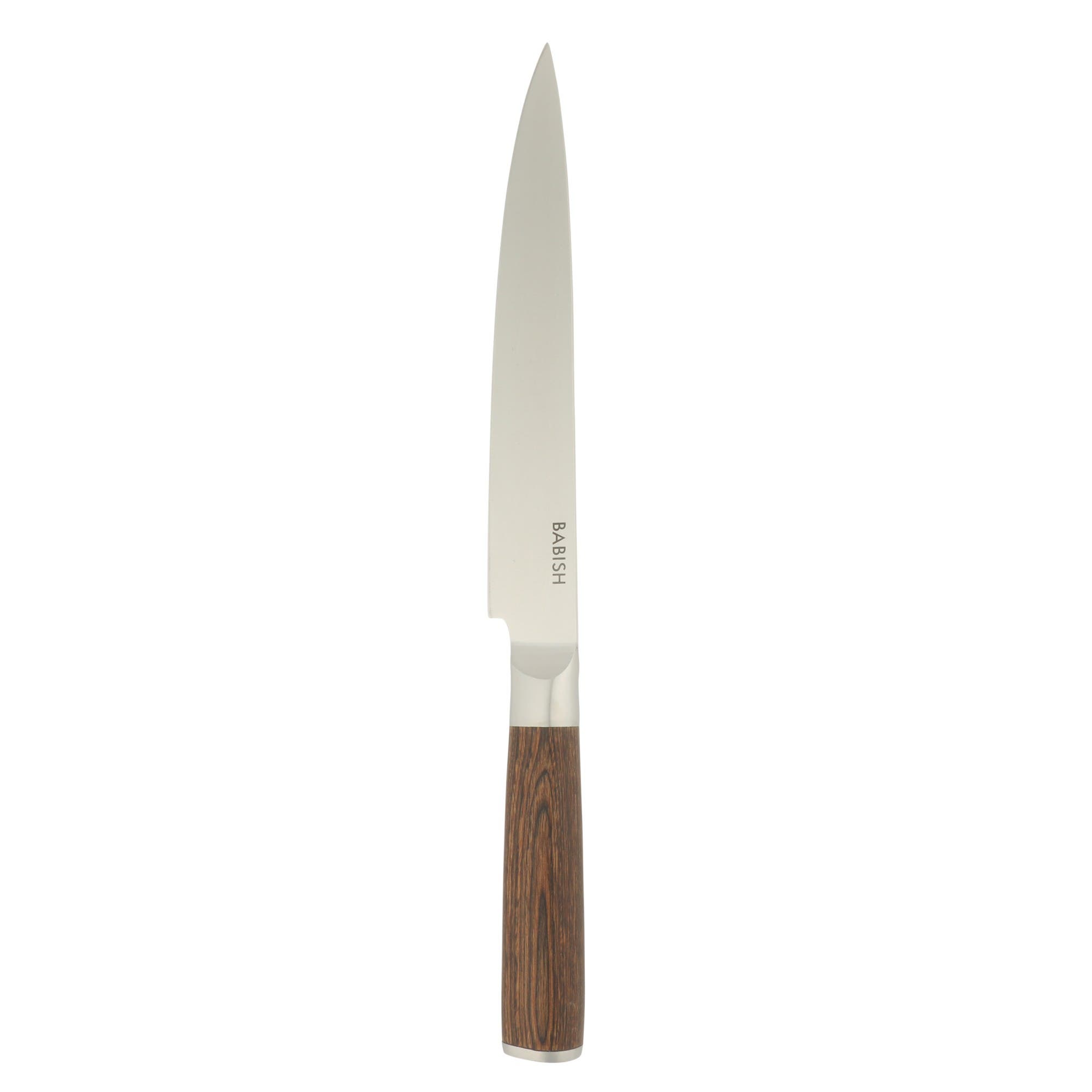 Babish Carving Knife High Carbon 1.4116 German Steel Slicing Knife With Pakka Wood Handle In Brown