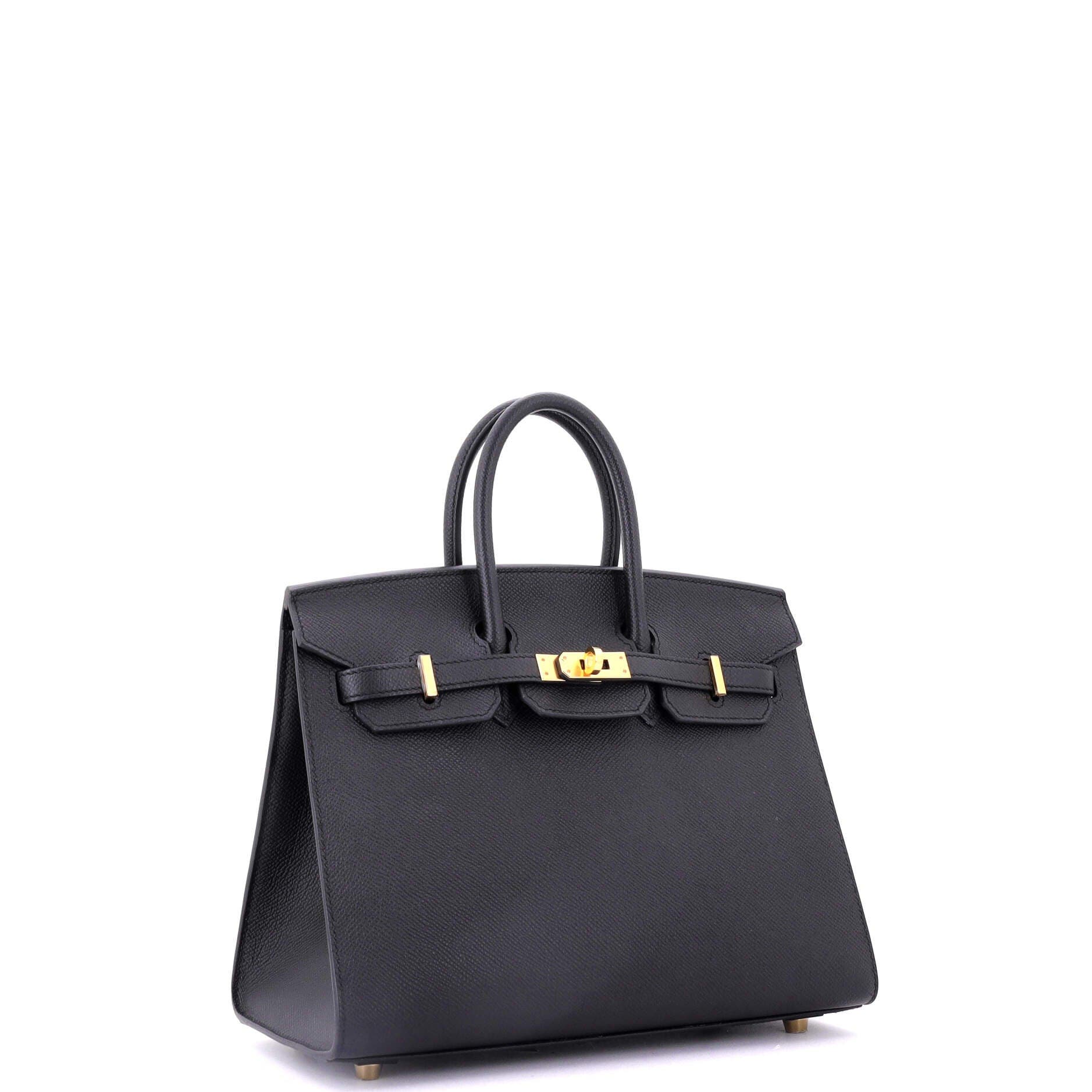 Pre-Owned Hermes Birkin Sellier Bag Black Epsom with Gold Hardware 25, Alternate, color, 