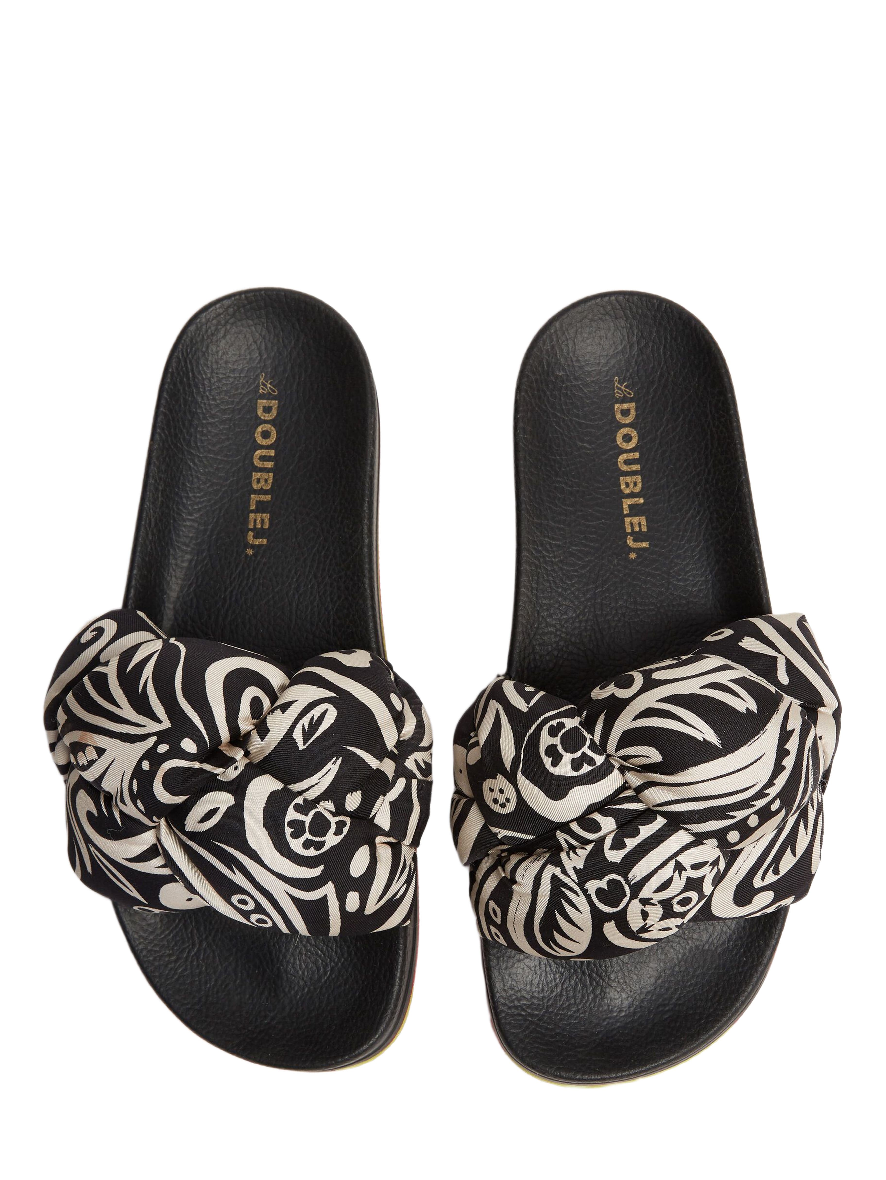 Treccia Slides Fauve Black, Alternate, color, Fauve Black