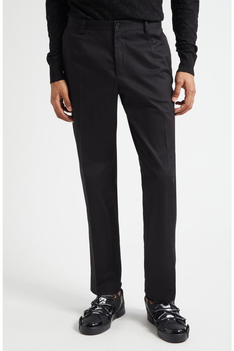 Cotton Stretch Gabardine Trousers, Main, color, N0000 NERO