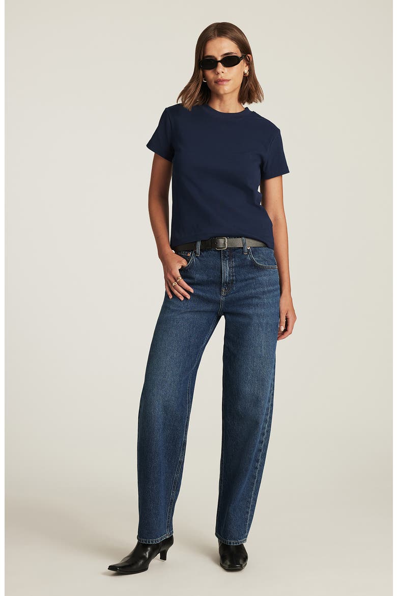 Nica High Waist Barrel Jeans, Alternate, color, DARK BRUSHED CLASSIC DENIM