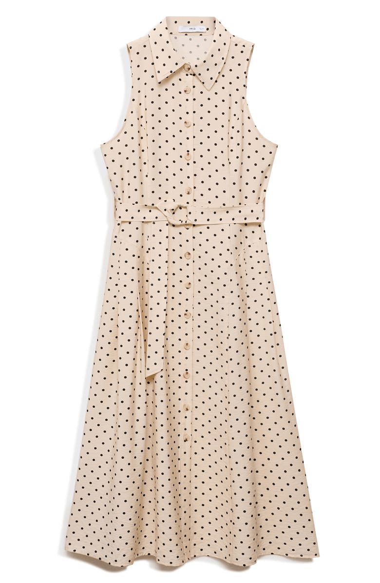 MANGO Polka Dot Shirtdress, Alternate, color, 