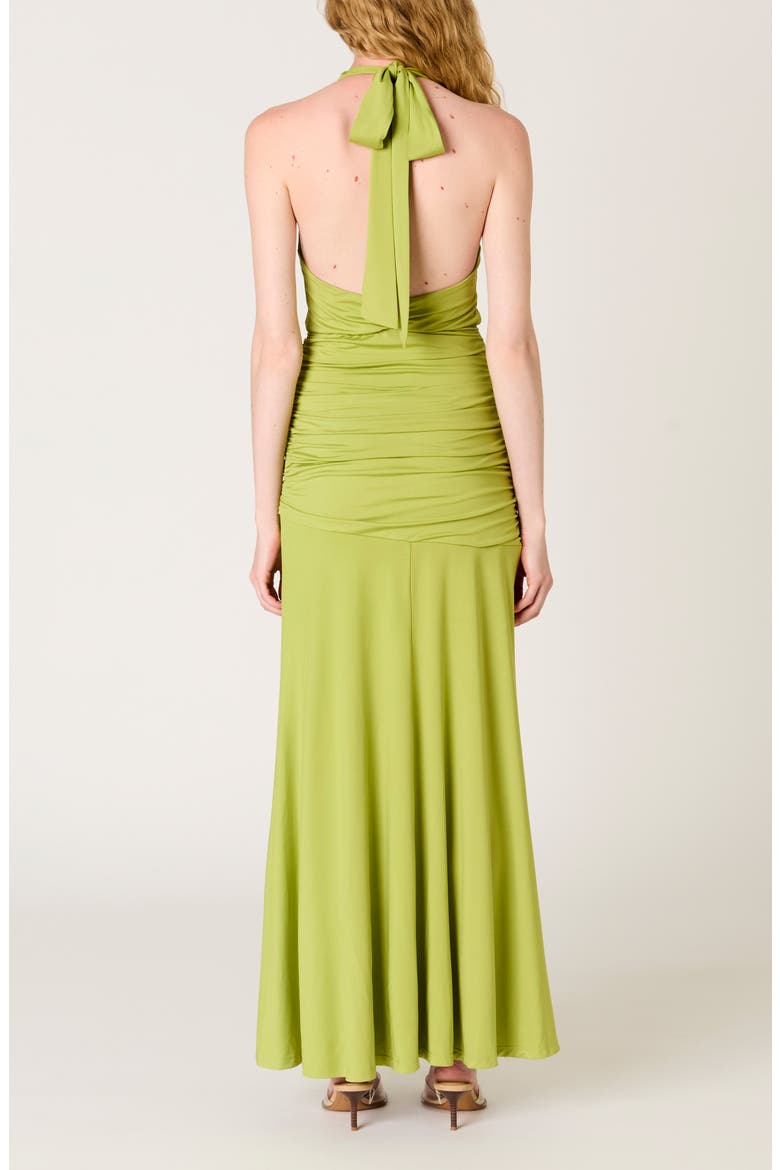 Nayara Halter Neck Maxi Dress, Alternate, color, MATCHA