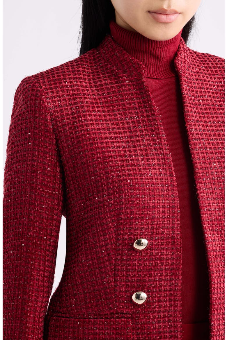 Faux Double Breasted Jacket, Alternate, color, TITIAN RED