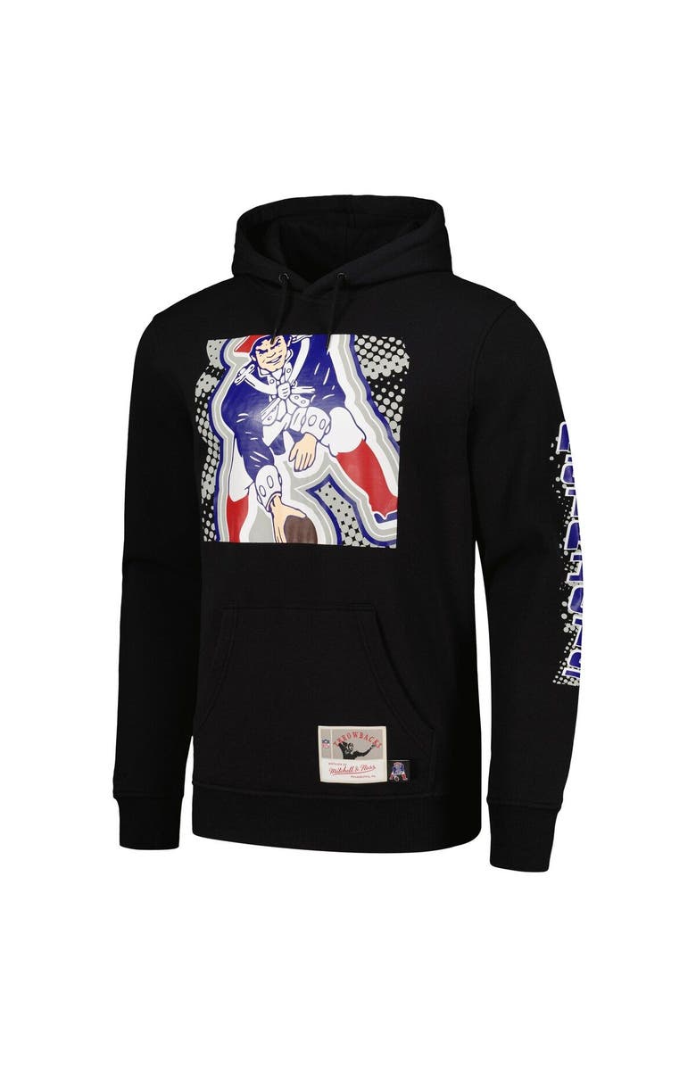 Mitchell & Ness Men's Mitchell & Ness Black New England Patriots Gridiron Classics Big Face 7.0 Pullover Hoodie, Alternate, color, Black