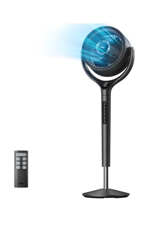 9-Speed Oscillating Pedestal Fan with Remote and 8-Hour Timer in Black