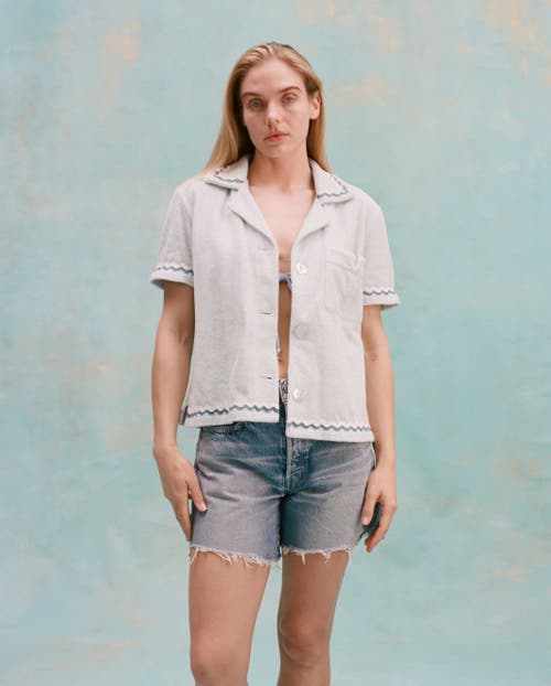 Tombolo 'rick Rack' Cabana ~ Crop Cut In Sky Blue