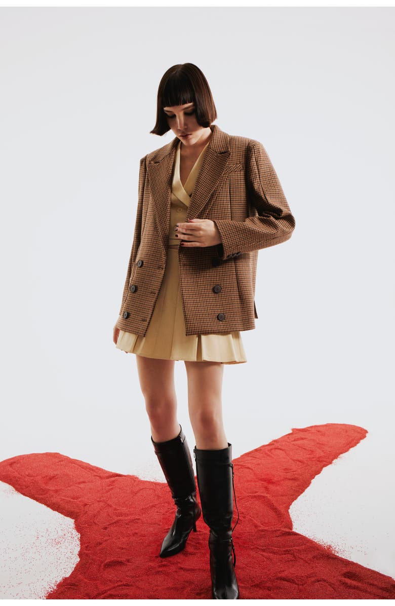 PCFG Cotton Big Shoulder Women Blazer Jacket, Alternate, color, Black