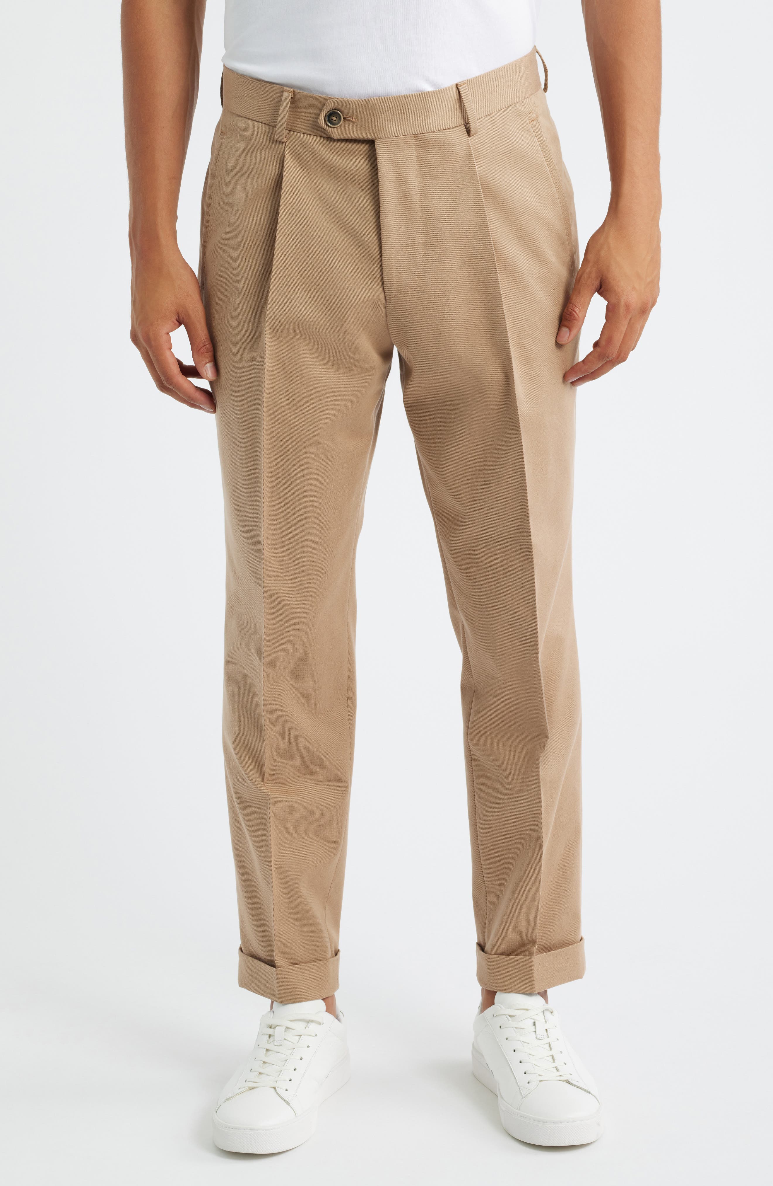 BOSS Peet Pleated Virgin Wool Dress Pants