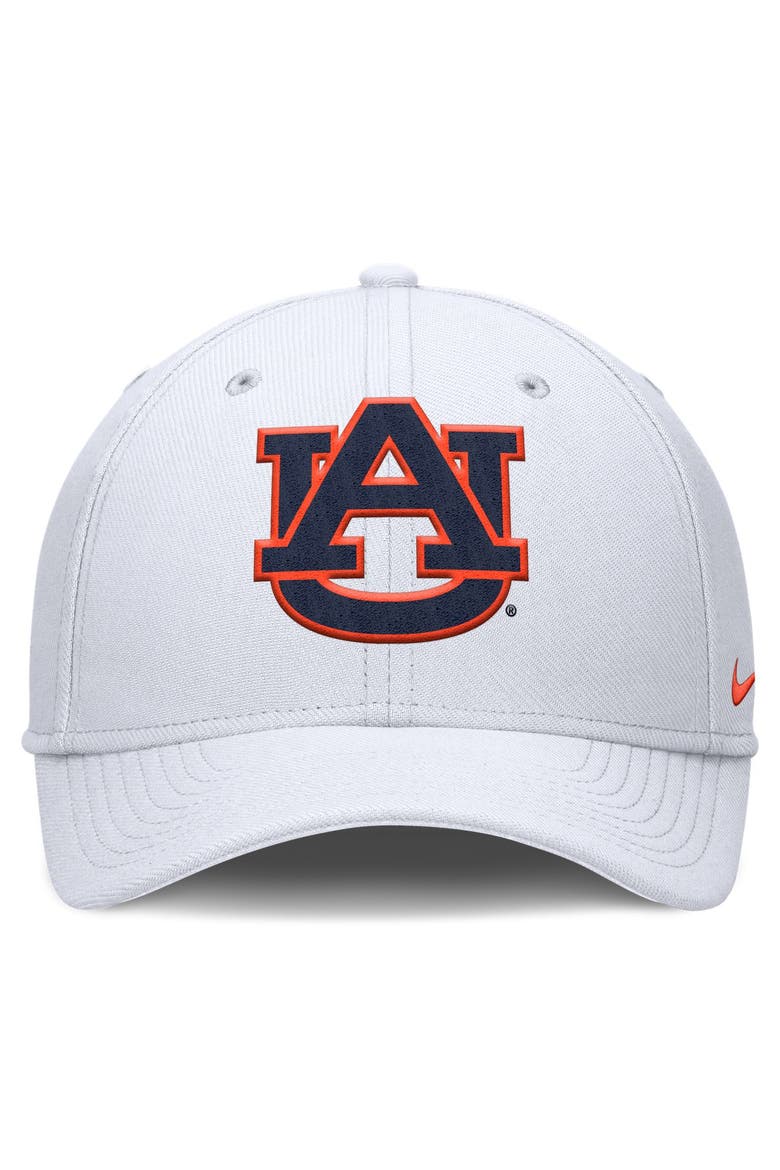 Men's Nike White Auburn Tigers Rise SwooshFlex Dri-FIT Hat, Alternate, color, White