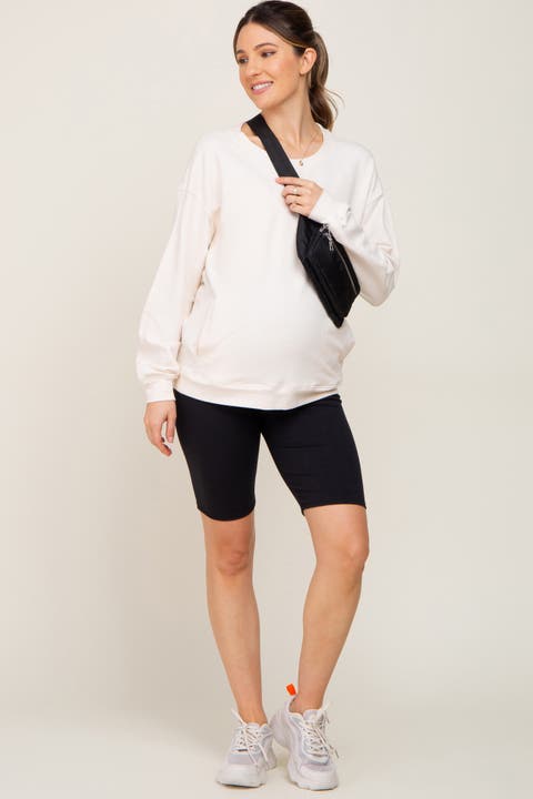 Wide Band Maternity Biker Shorts