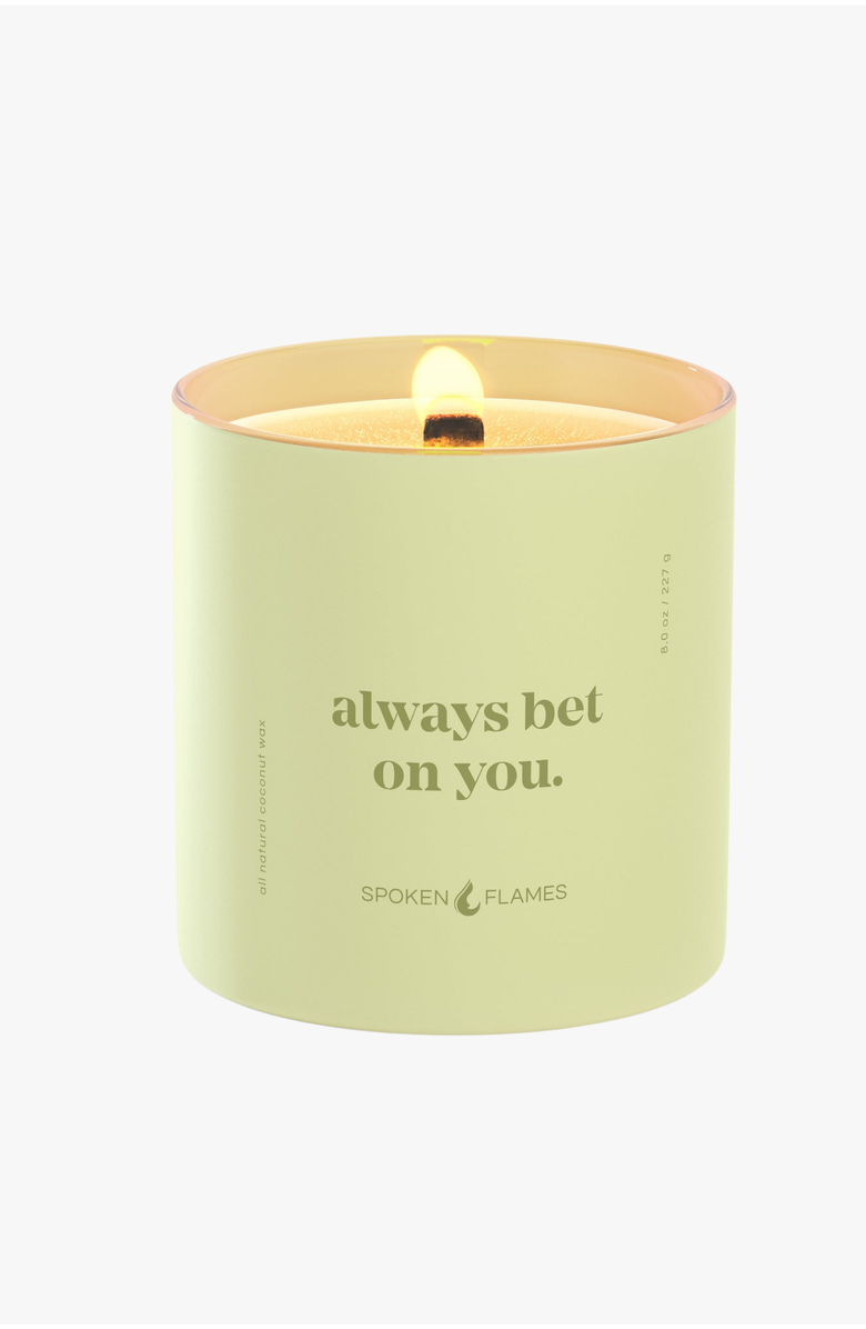 Spoken Flames Always Bet on You Candle, Main, color, Pale Yellow-Green