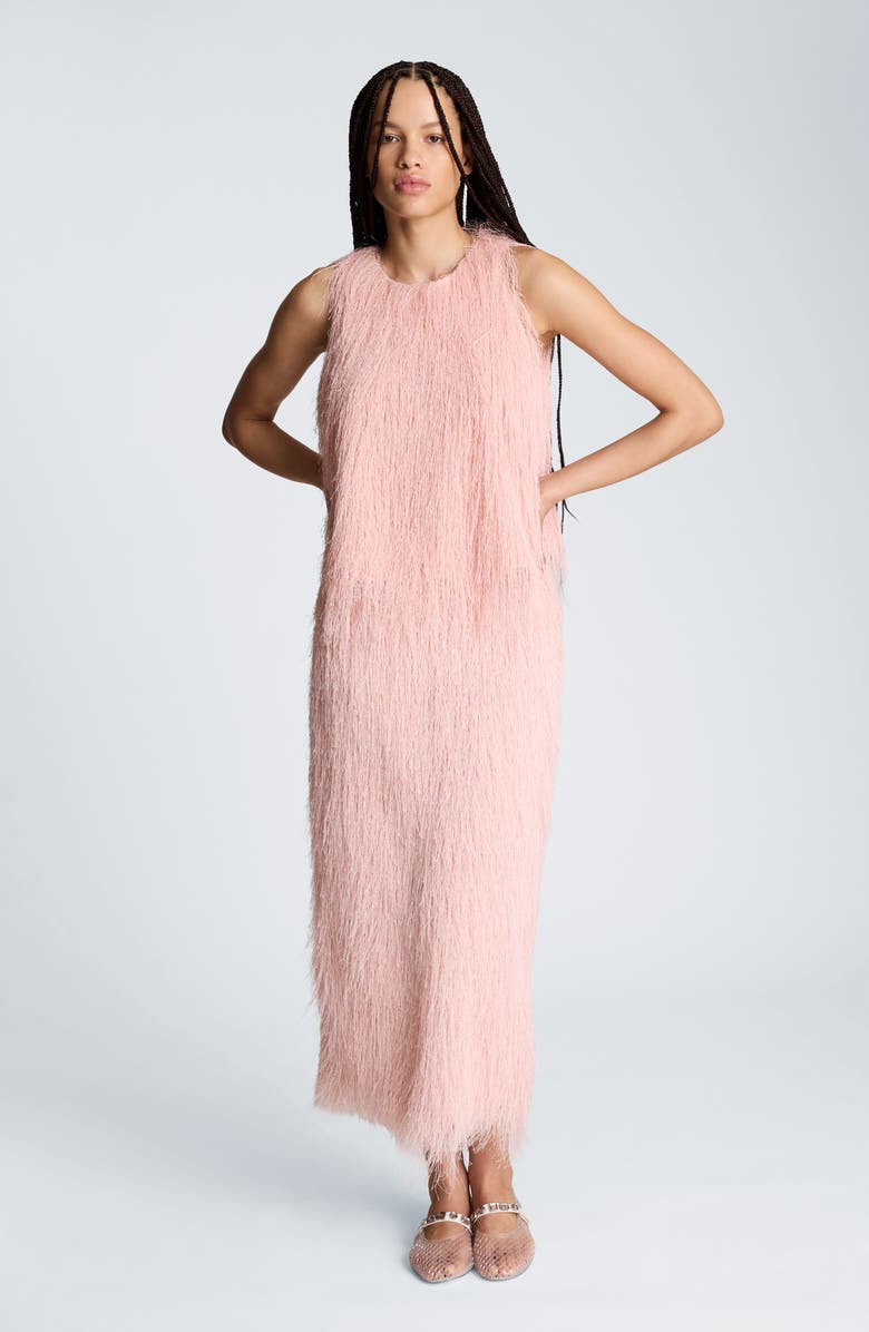 Kenneth Cole Feather Midi Skirt, Alternate, color, Pink Vapor