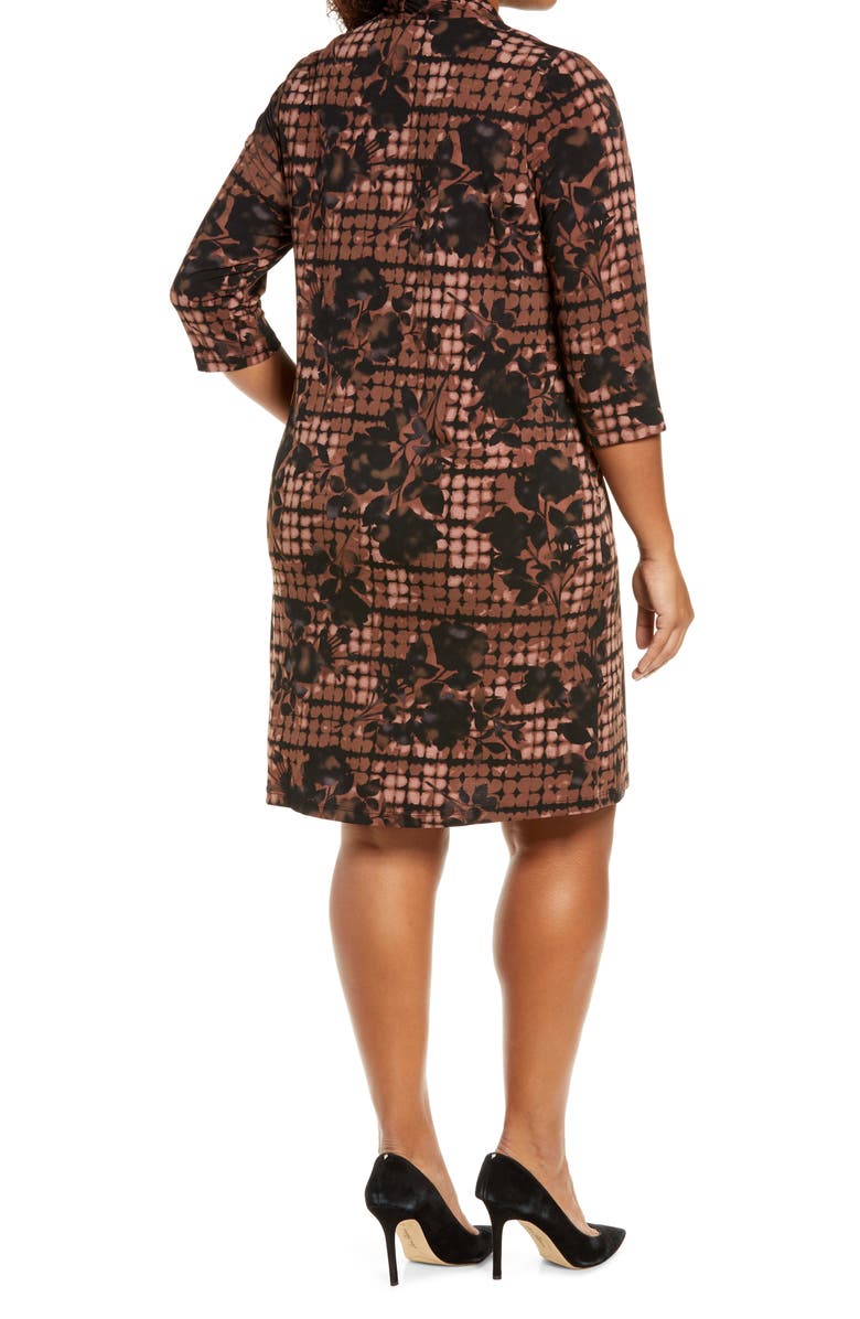 Connected Apparel Two Piece Jacket & Dress, Alternate, color, Brown