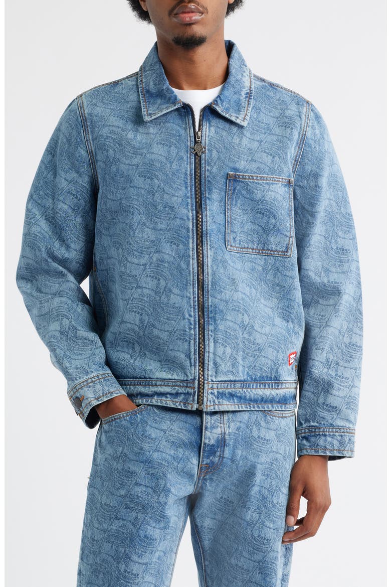 Band Coneman Denim Jacket, Alternate, color, CARAMEL